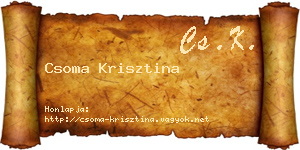 Csoma Krisztina névjegykártya